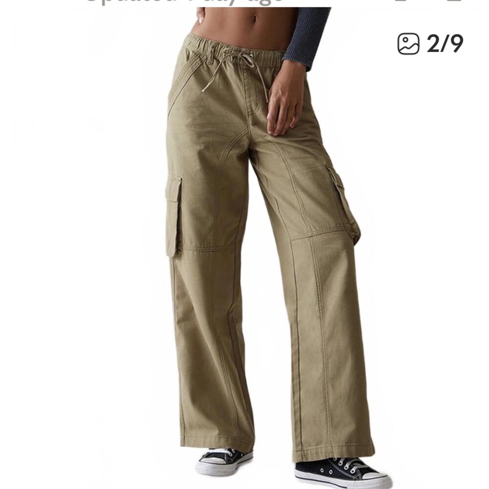 50%off w❤️ PacSun Drawstring Waist Baggy Cargo Pants Small Olive Green
